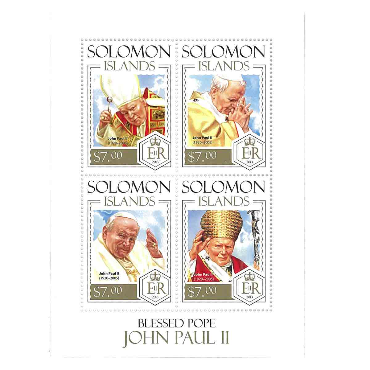 Solomon Islands Stamp, 2013 Blessed Pope John Paul II, Important People