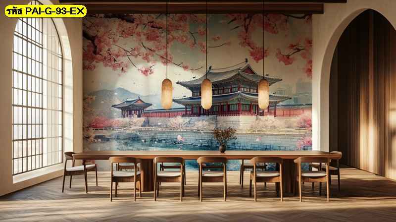 วอลเปเปอร์สั่งผลิต ภาพสถาปัตยกรรมโบราณ ออกแบบ สร้างความยิ่งใหญ่ หรูหราและสง่างามให้ห้องอาหาร