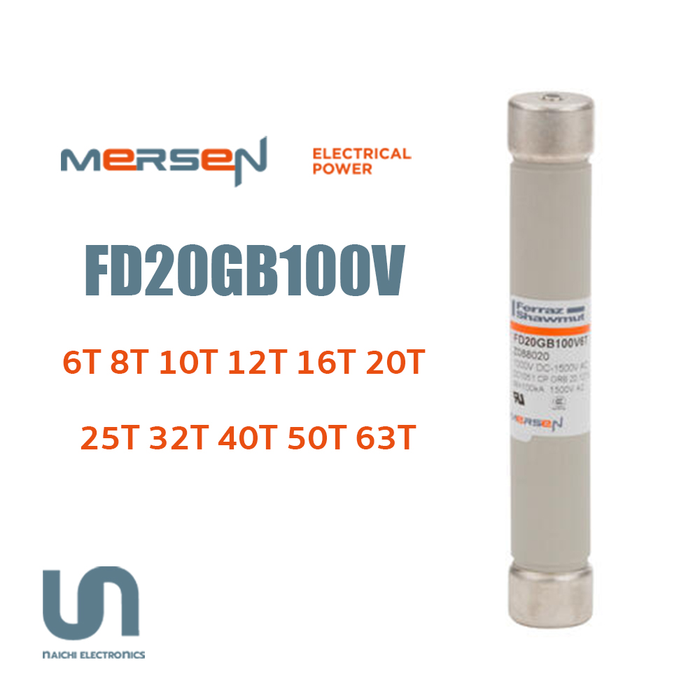Ferraz / Mersen FD20GB100V6T 8T 10T 12T 16T 20T 25T 32T 40T 50T 63T 1000V Size 20x127 with striker
