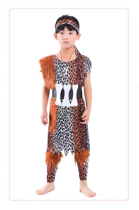 7C178 ชุดเด็ก ชุดมนุษย์หิน ชุดคนป่า ชุดมนุษย์ถ้ำ ชุดมนุษย์กินคน Stone Age Barbarian Costumes