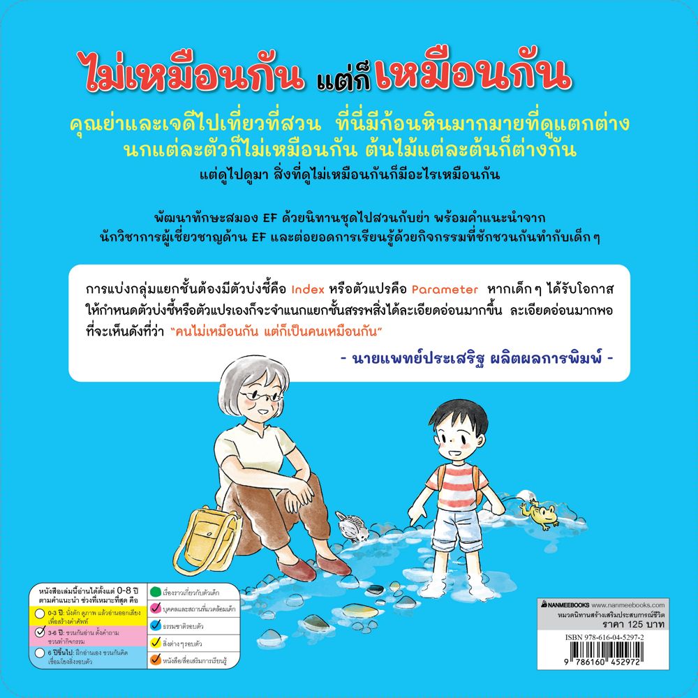NANMEEBOOKS หนังสือ ไม่เหมือนกัน แต่ก็เหมือนกัน : ชุดไปสวนกับย่า นิทาน