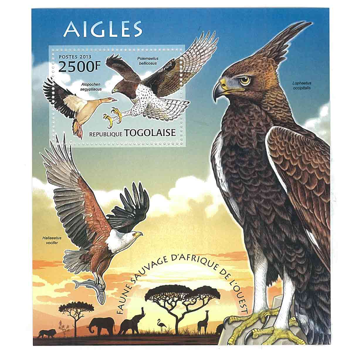 Togo Stamp, 2013 Eagles, Birds, Wildlife, Animals S/S
