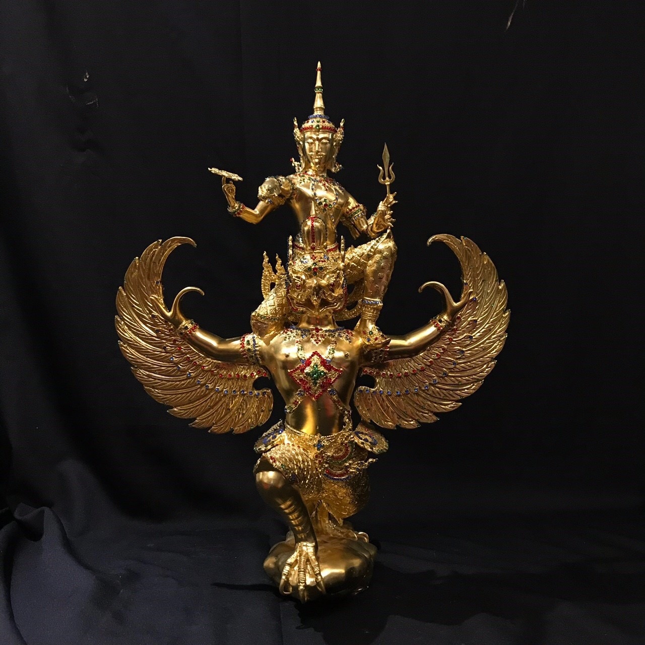 รูปหล่อ พระนารายณ์ทรงครุฑ หน้าตัก 9 นิ้ว