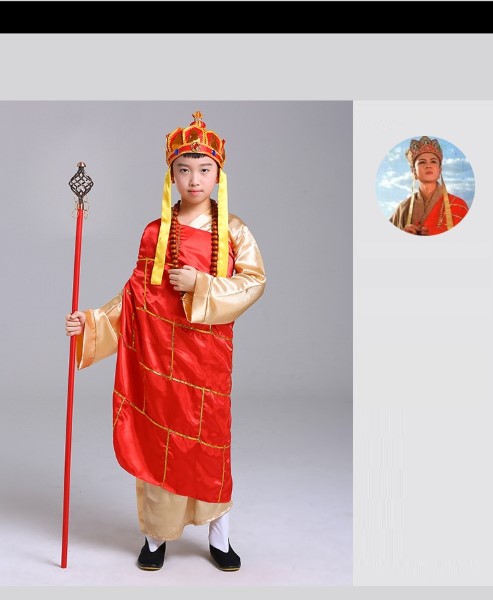 [ไม่มีอาวุธ] 7C343.1 ชุดเด็ก ชุดพระถังซัมจั๋ง ชุดพระจีน ไซอิ๋ว Children Tang Sanzang Tripitaka Journey to the West Costumes