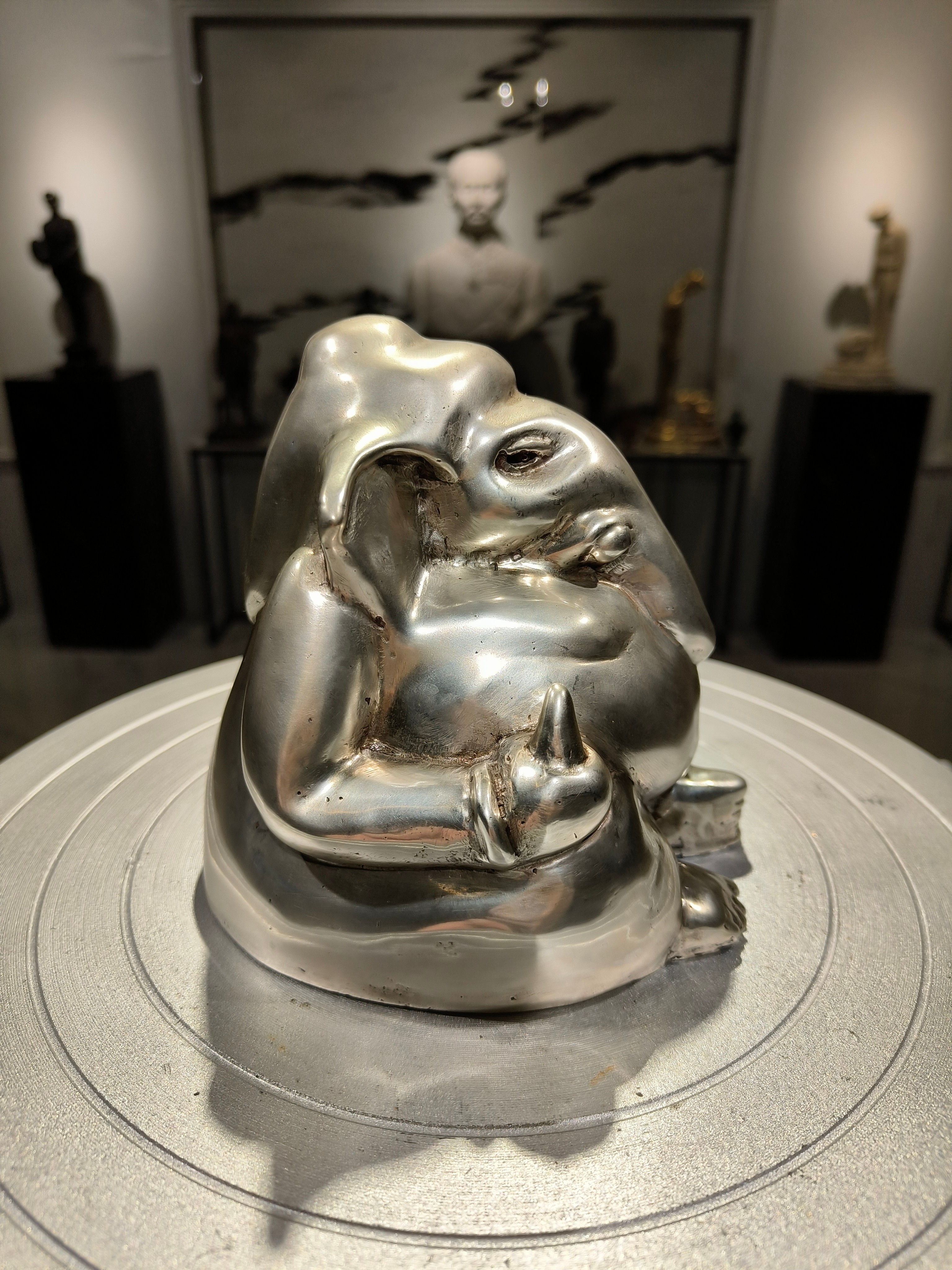 รูปหล่อ พระพิฆเนศ วรมุทรา ปางนั่งประทานพร พิมพ์โบราณ หน้าตัก 5 นิ้ว