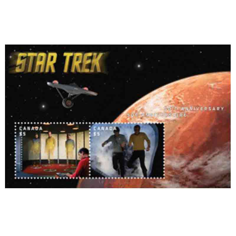 Canada Stamp, 2016 Star Trex 50th Anniversary S/S (3D)