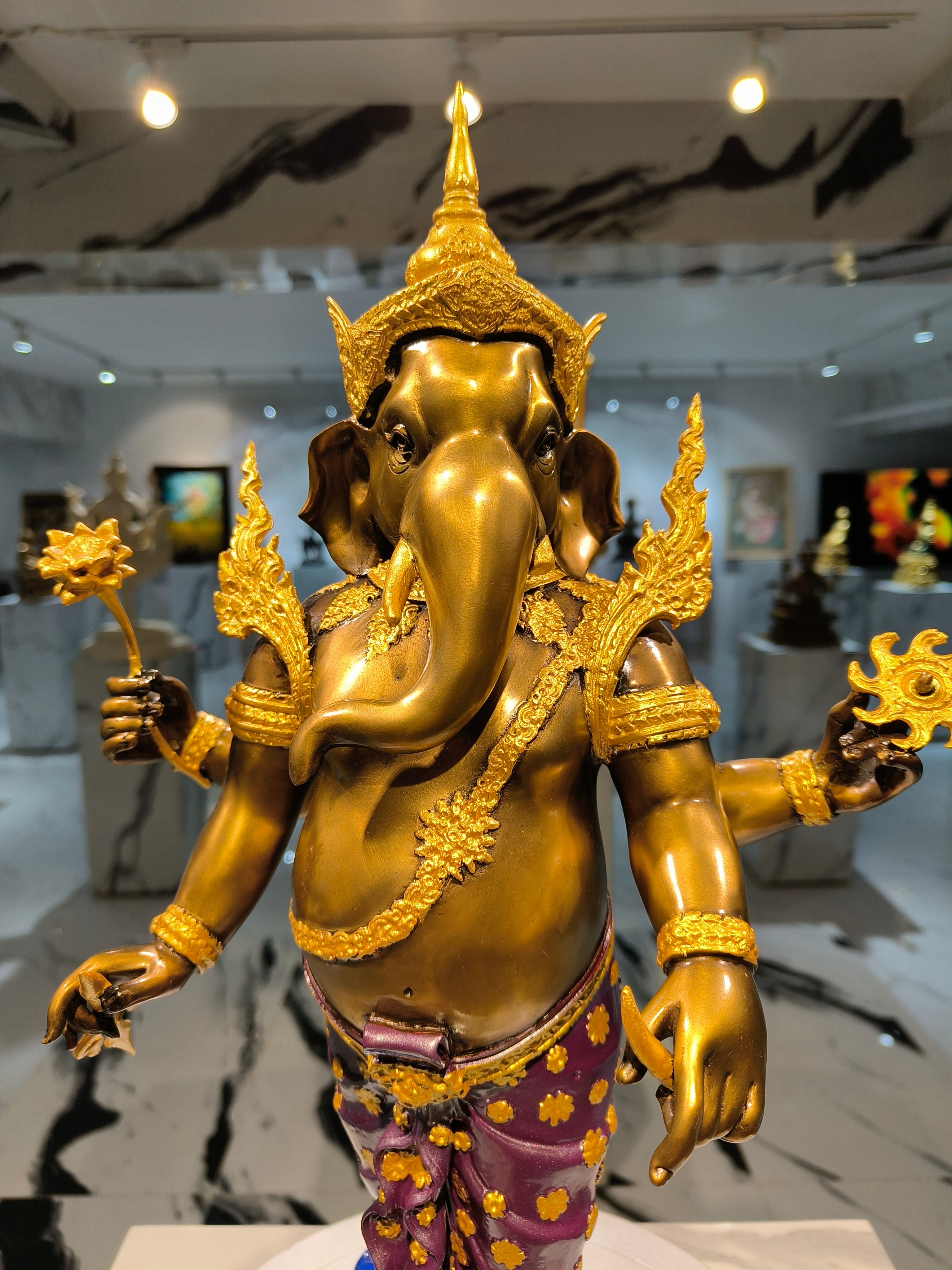 รูปหล่อ พระพิฆเนศ ปางเหนือเมฆ หน้าตัก 9 นิ้ว