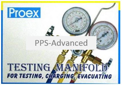 เกจ์คู่สำหรับชาร์จน้ำยาพร้อมสาย 36 นิ้ว 3 เส้น 'PROEX' CT-536G (R22,R134a,R404a) มีตาแมวดูน้ำยา
