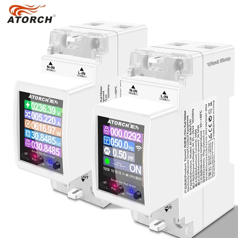 Tuya มิเตอร์วัดพลังงานไฟฟ้า Digital Power Energy Meter รุ่น AT2P WIFI / AT4P WIFI รองรับกระแส 100A แสดงผลและควบคุมผ่าน Smartphone Application รับประกันคุณภาพในไทย