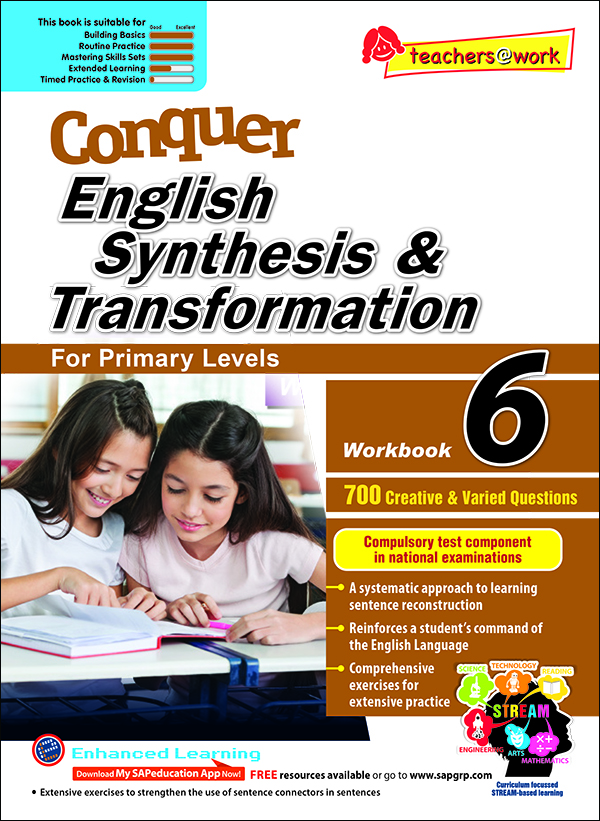 แบบฝึกหัดภาษาอังกฤษ แบบฝึกหัดการเขียนประโยค ไวทยากรณ์ แกรมมา Conquer Synthesis & Transformation Workbook 6
