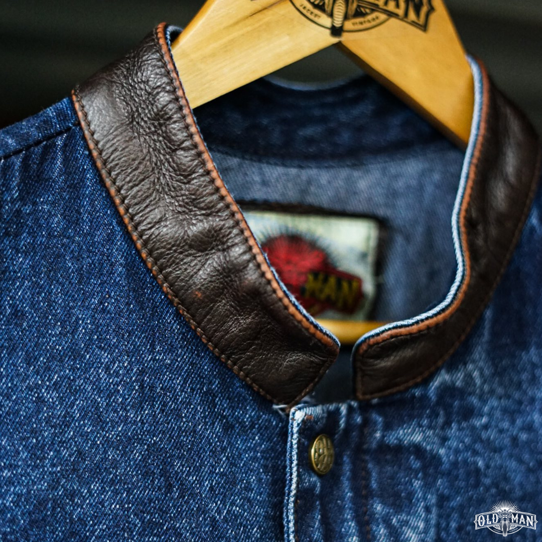 OLDMAN Vest 2101 หนังวัว Full Grain+ผ้ายีนส์