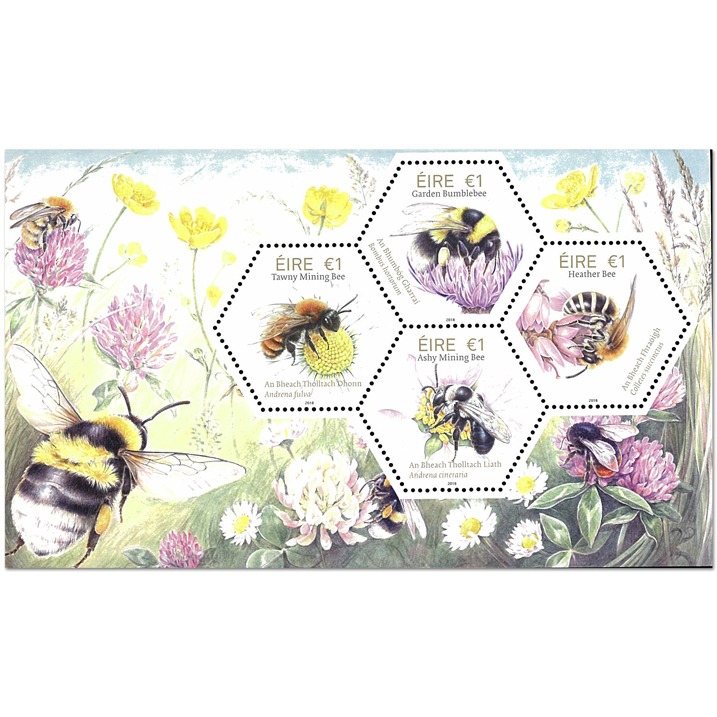 Ireland Stamp, 2018 Native Irish Bees S/S
