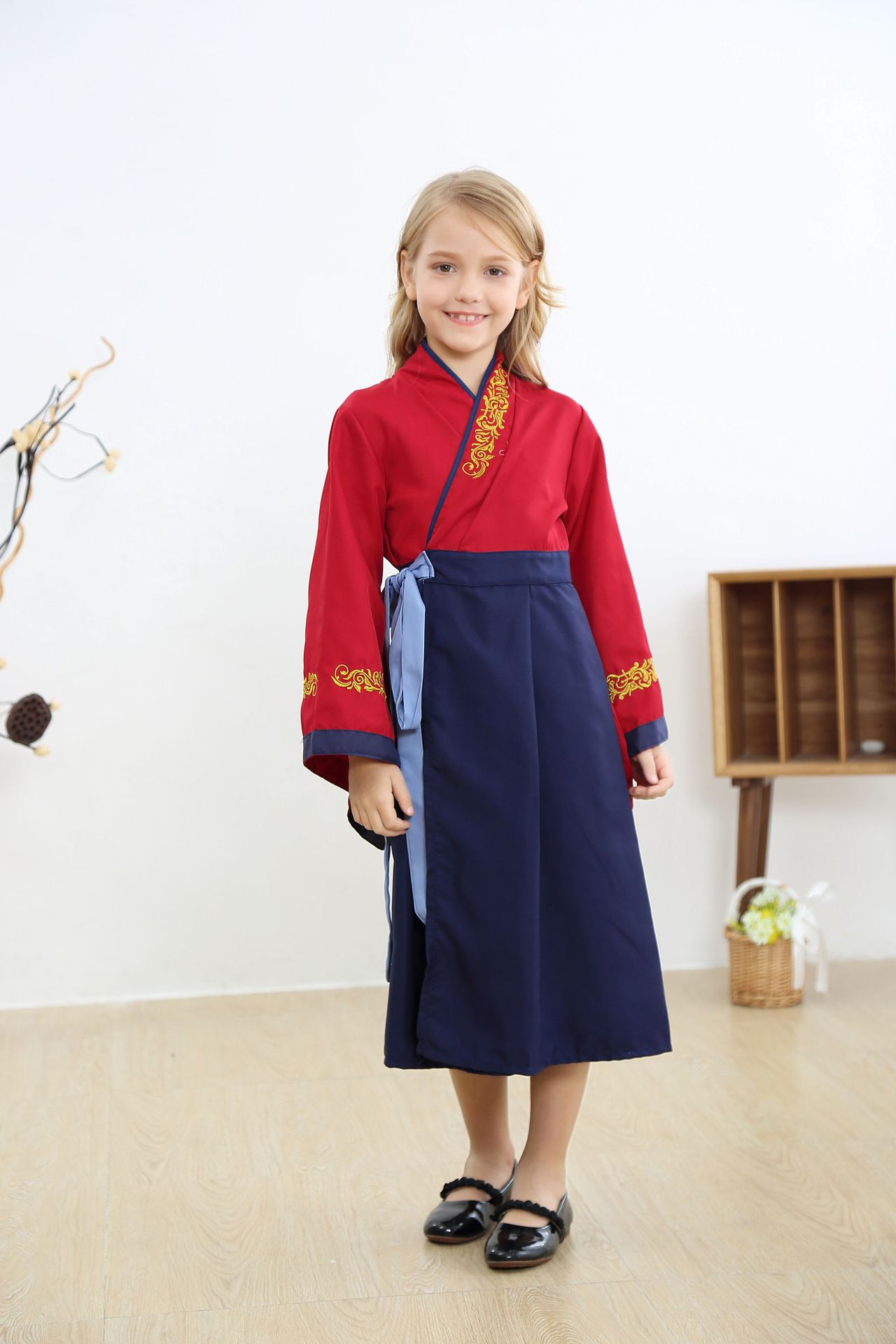 7C73 ชุดเด็ก มู่หลาน สีแดง Red Mulan Costumes
