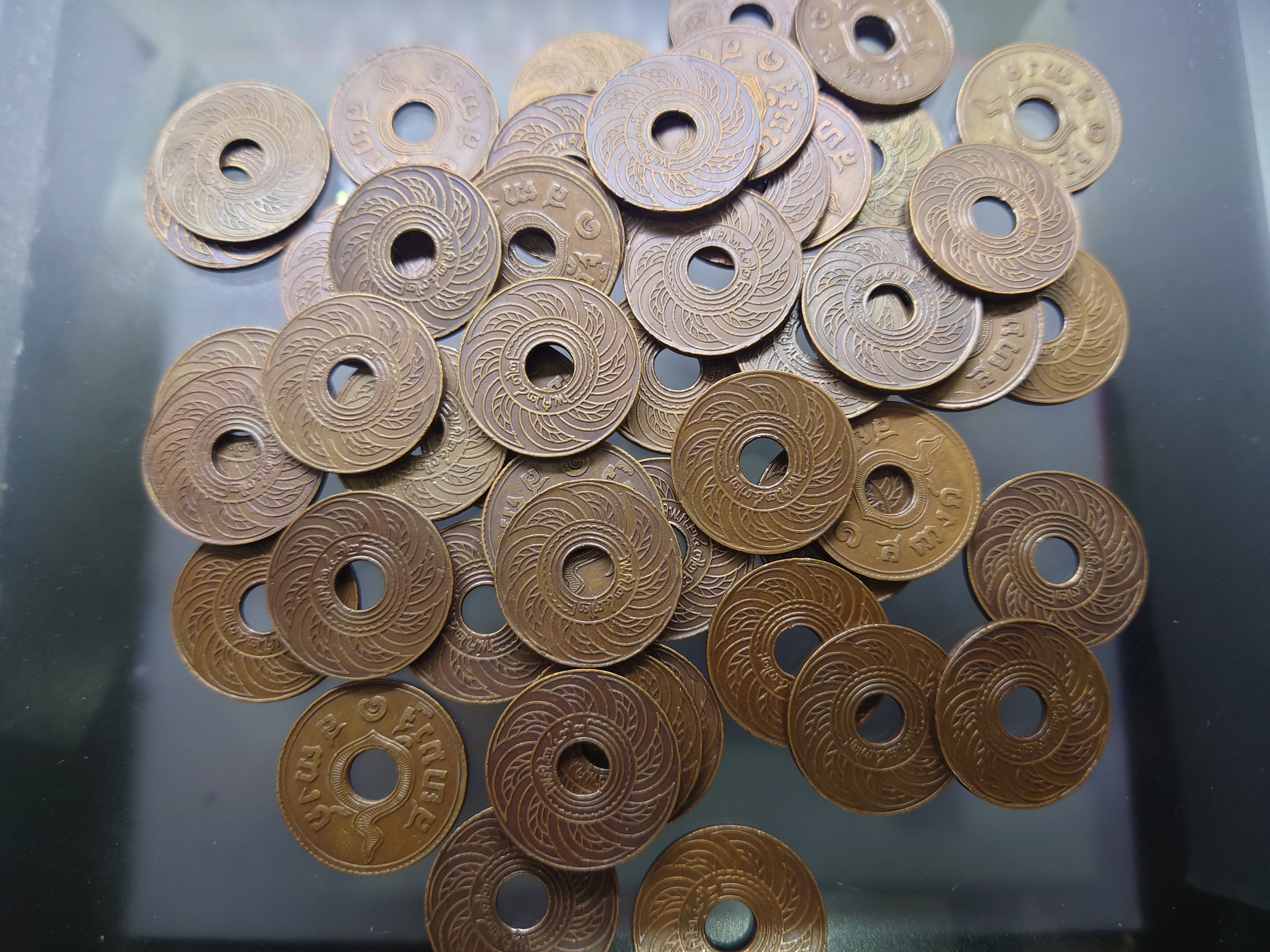 สตางค์รู เนื้อทองแดง 1 สตางค์ ปี พ.ศ.2472 ผ่านใช้ คัดสวย