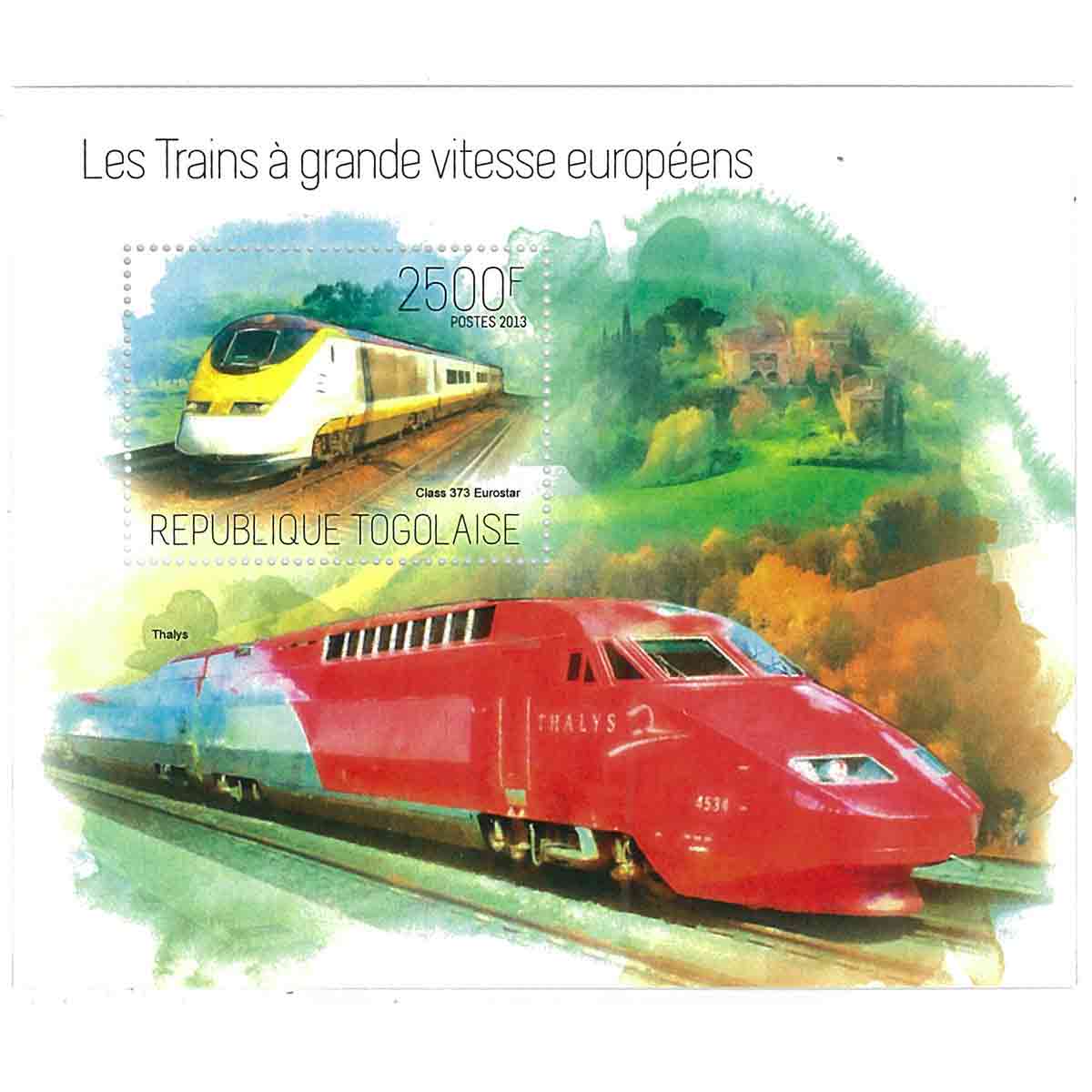 Togo Stamp, 2013 European High Speed Trains S/S