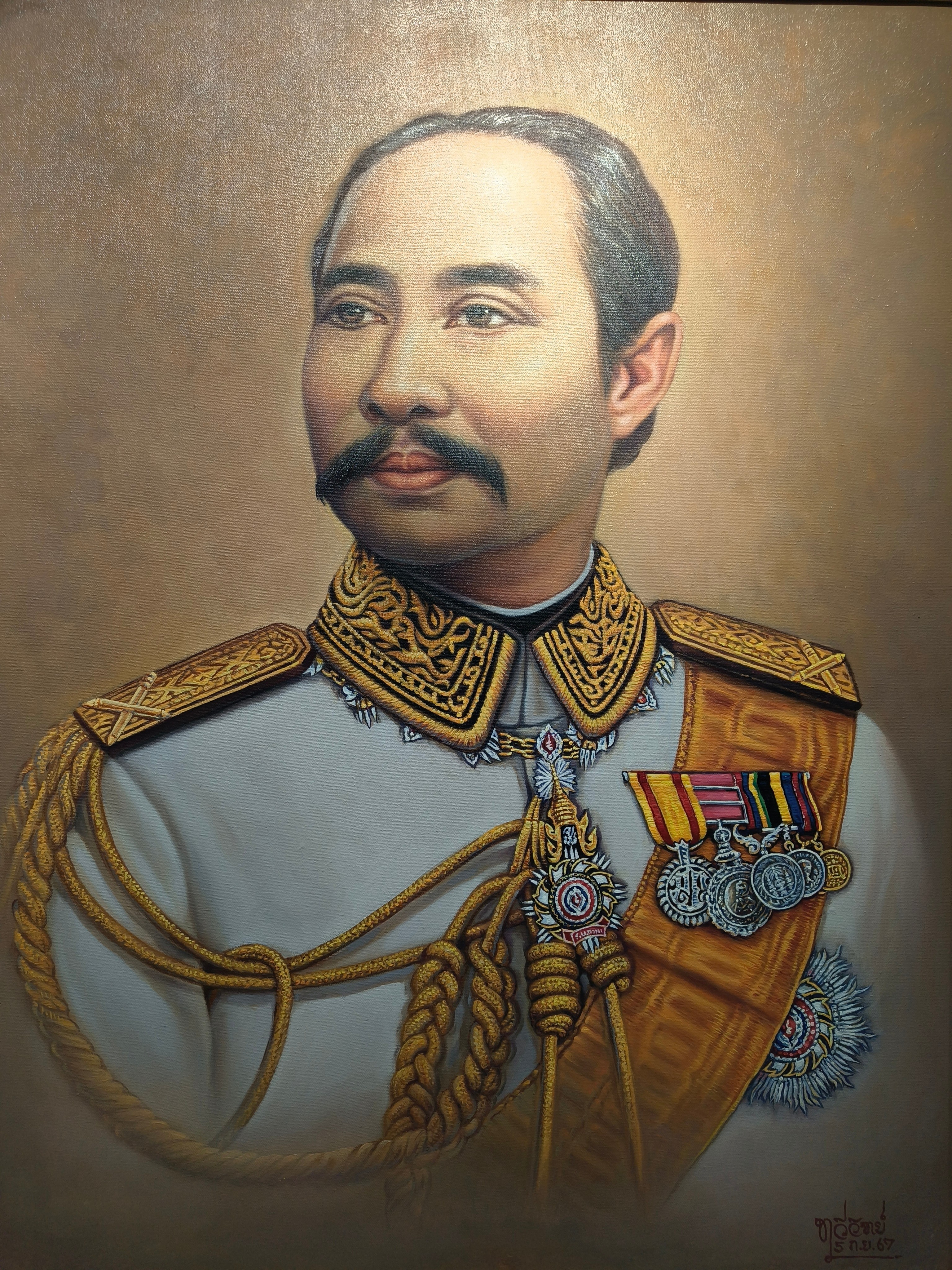 ภาพวาด พระบาทสมเด็จพระจุลจอมเกล้าเจ้าอยู่หัว รัชกาลที่ 5 ร.5 พระปิยมหาราช