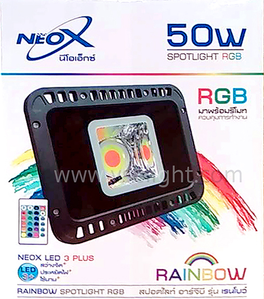 Spotlight LED RGB 50w NEOX รุ่น Rainbow RGB Floodlight เปลี่ยนสีได้.jpg