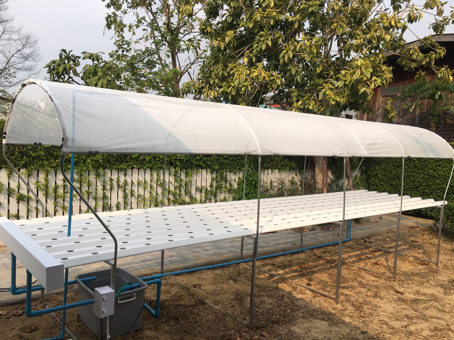 ชุดปลูกผักไฮโดรโปรนิกส์ แบบ ตั้งโต๊ะ ขนาด 6 เมตร จำนวน 8 รางปลูก