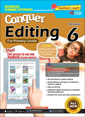 แบบฝึกหัดแก้ไขคำภาษาอังกฤษ ป.6 Conquer Editing Workbook 6