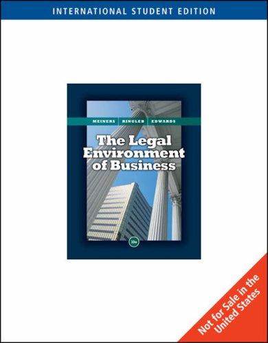 Business : Its Legal Environment , 10th Edition ISBN 9780324659320