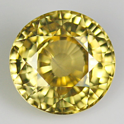 เพทายสีเหลือง (Yellow Zircon) 3.83 กะรัต ไฟดี รูปกลม