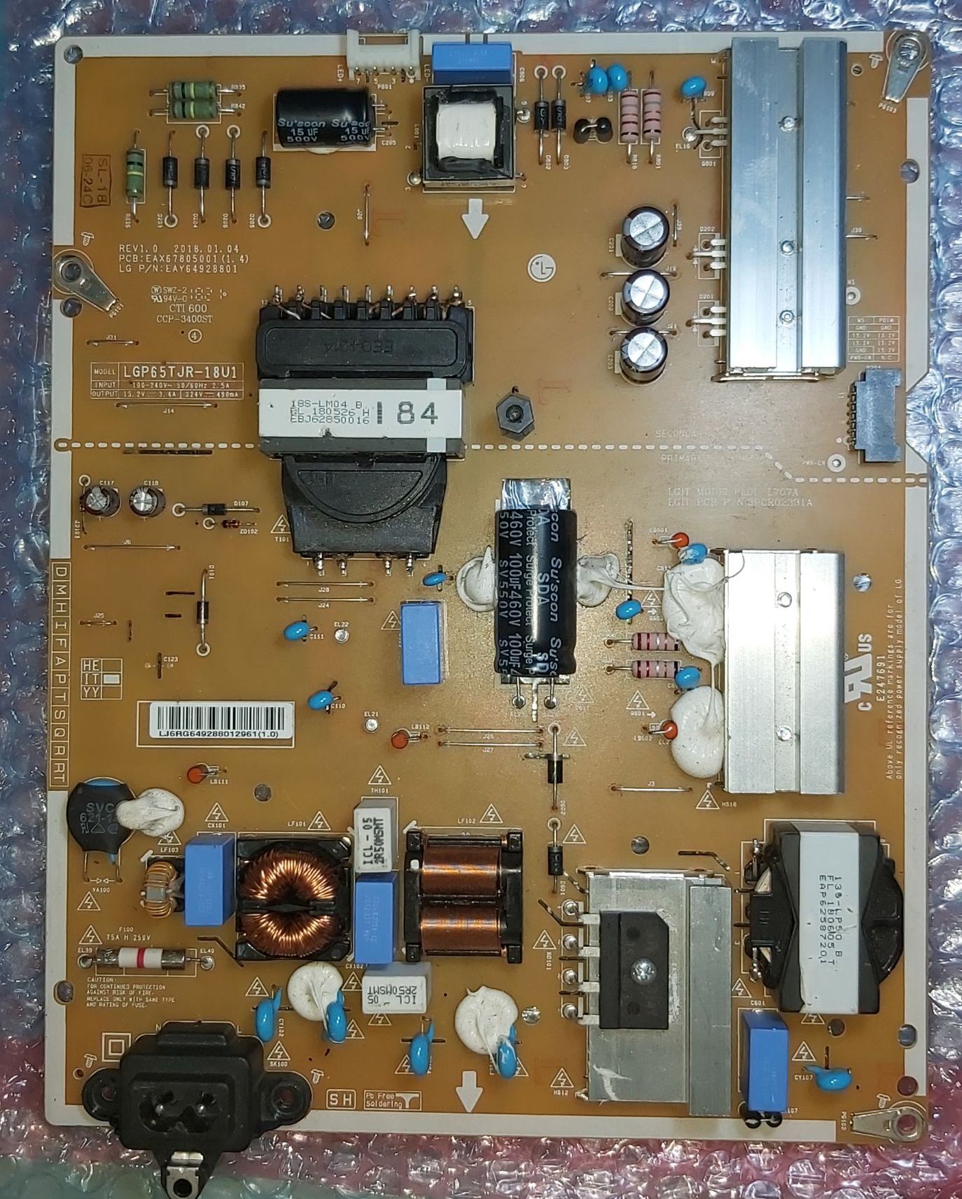 บอร์ด Power supply TV LG 65UK EAX67805001 (1.4) 65UK6330