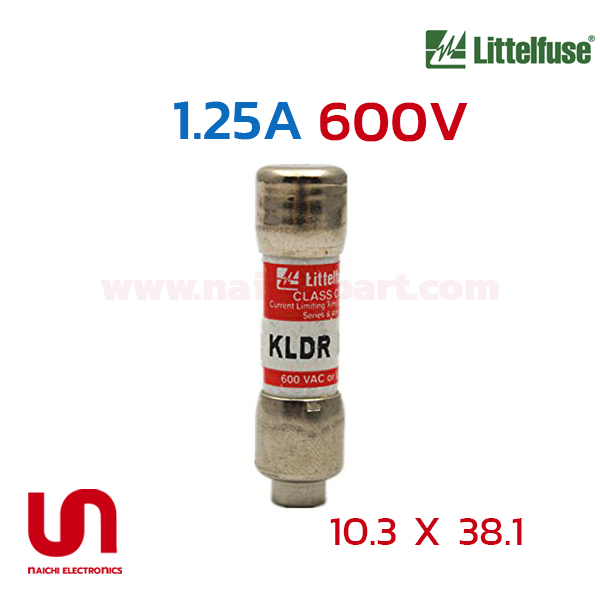 (Pre Order) Littelfuse , KLDR 1-1/4 , 1.25A 600V , 10.3 x 38.1mm, Slo-Blo