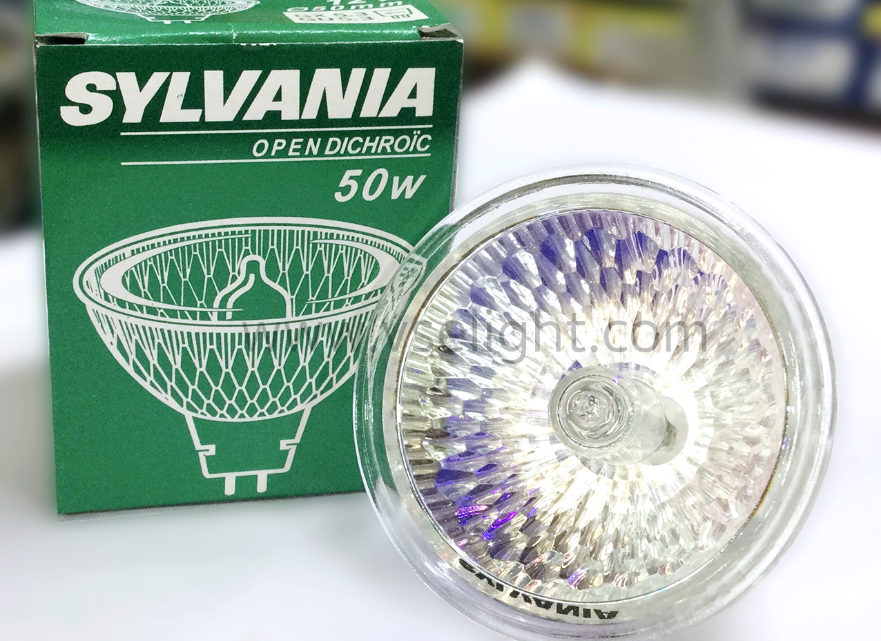 หลอดฮาโลเจน 12V MR16 50W หน้าปิด มีกระจก Sylvania
