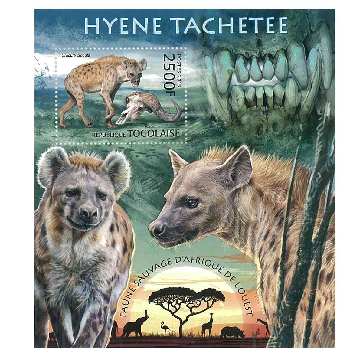 Togo Stamp, 2013 Spotted Hyena, Wildlife, Animals S/S