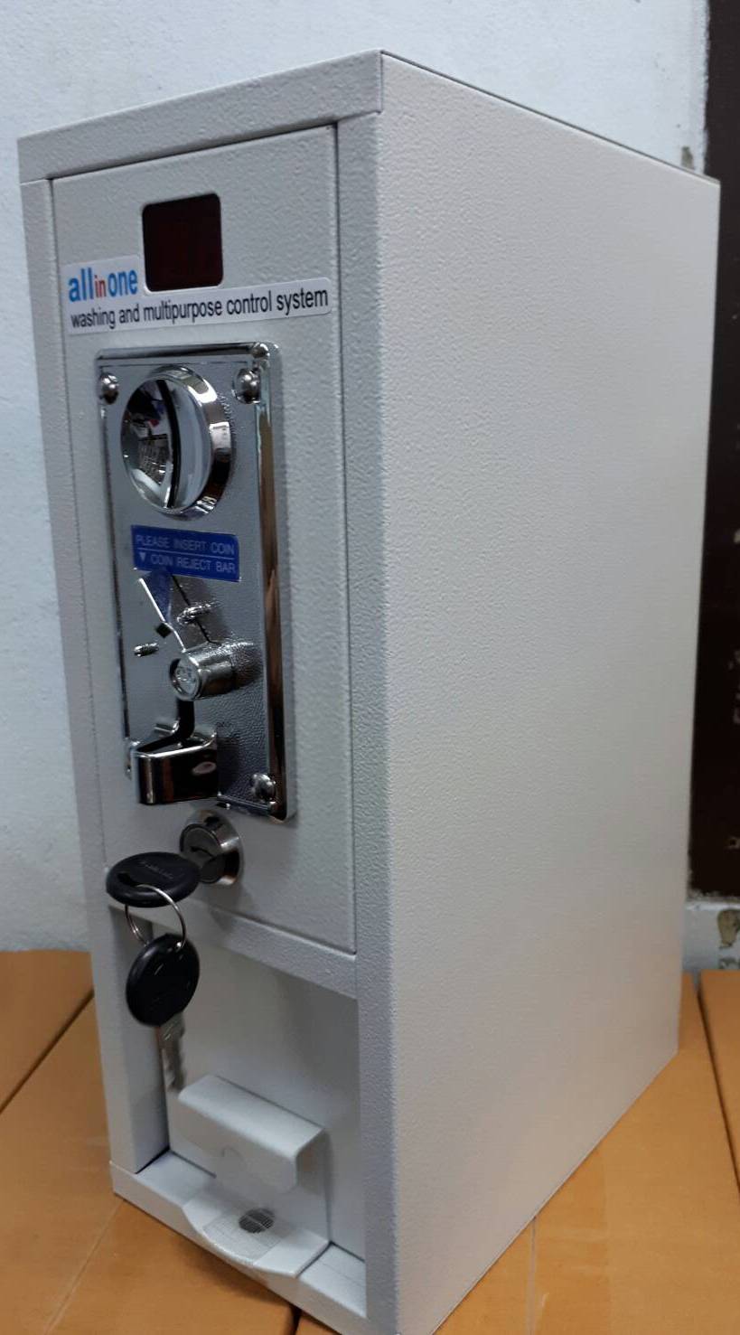 กล่องหยอดเหรียญ สำหรับเครื่องซักผ้า , โต๊ะสนุ๊ก , เกมส์ ฯลฯ ราคากล่อง 1,990 บาท รุ่นใหม่สามารถนับเหรียญในกล่องได้ด้วย