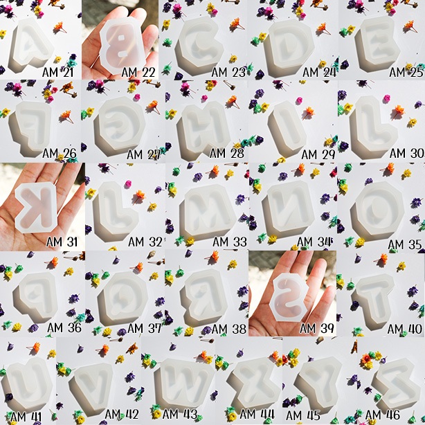 แม่พิมพ์ตัวอักษร AM 21-46 A-Z Alphabet Molds / สูง 3.7-3.9 cm / หนา 10 mm