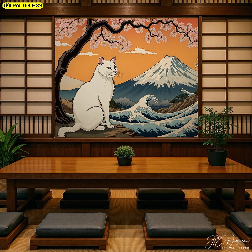 : แต่งร้านอาหารญี่ปุ่นให้ไม่ซ้ำใคร ด้วยวอลเปเปอร์แมวญี่ปุ่น