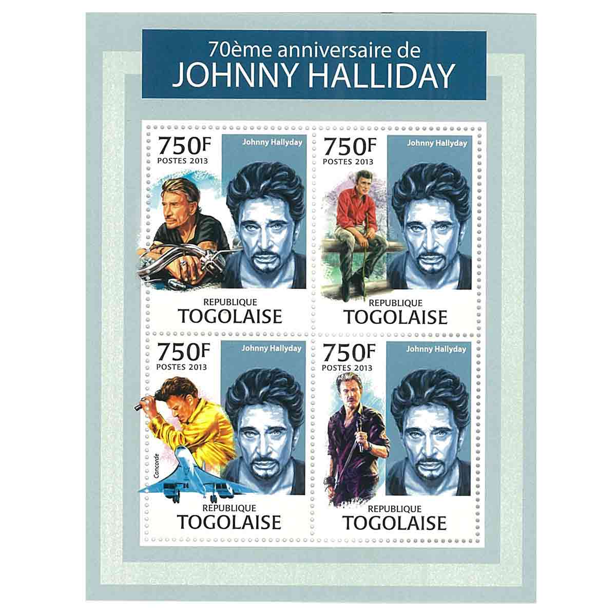 Togo Stamp, 2013 70th Anniversary of Johnny Halliday