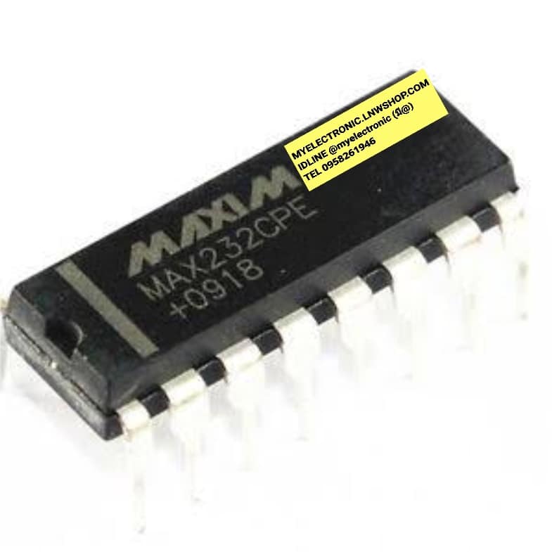 ขาย MAX232CPE ตัวถังDIP-16ขา ยี่ห้อ MAXIM IC ไอซี MAX232 CPEราคา ตัวละ หน่วย . . . . . . บาท