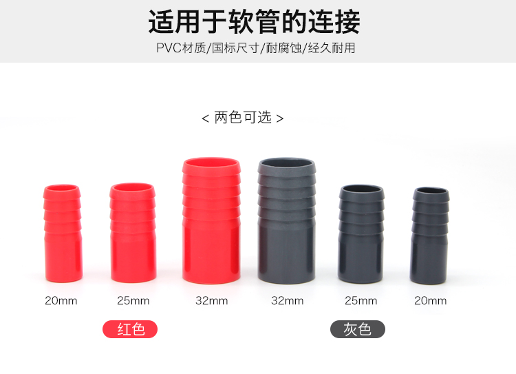 ตัวต่อสายยาง 25 มิล สีแดง