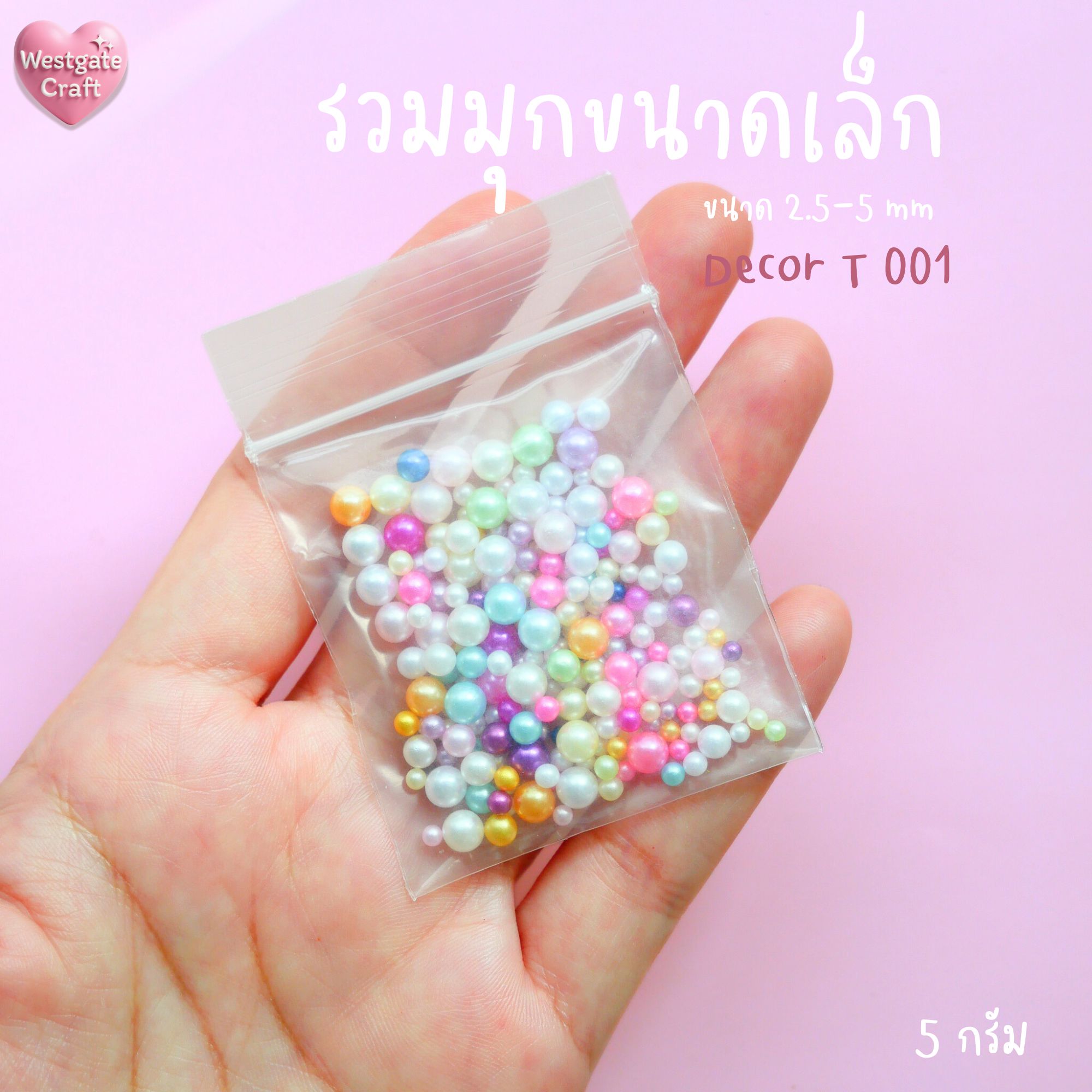 รวมมุก Decor T 001 คละสี 5 กรัม