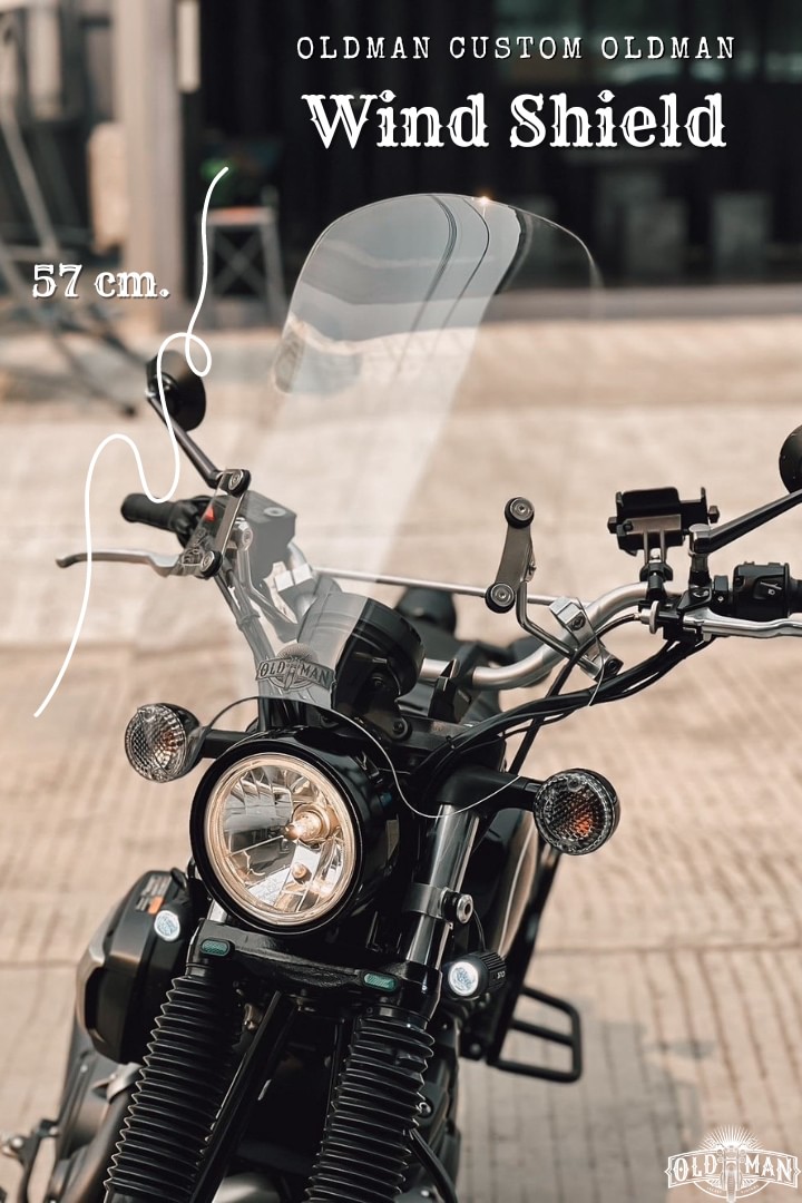 ชิวหน้า ไฟกลม ทรงสูงพิเศษ 57 ซม. สีใส