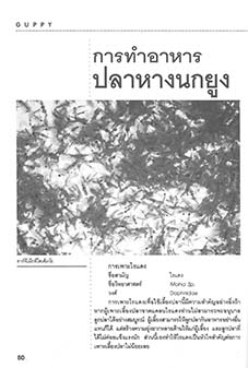 สายพันธุ์และการเพาะเลี้ยงปลาหางนกยูง