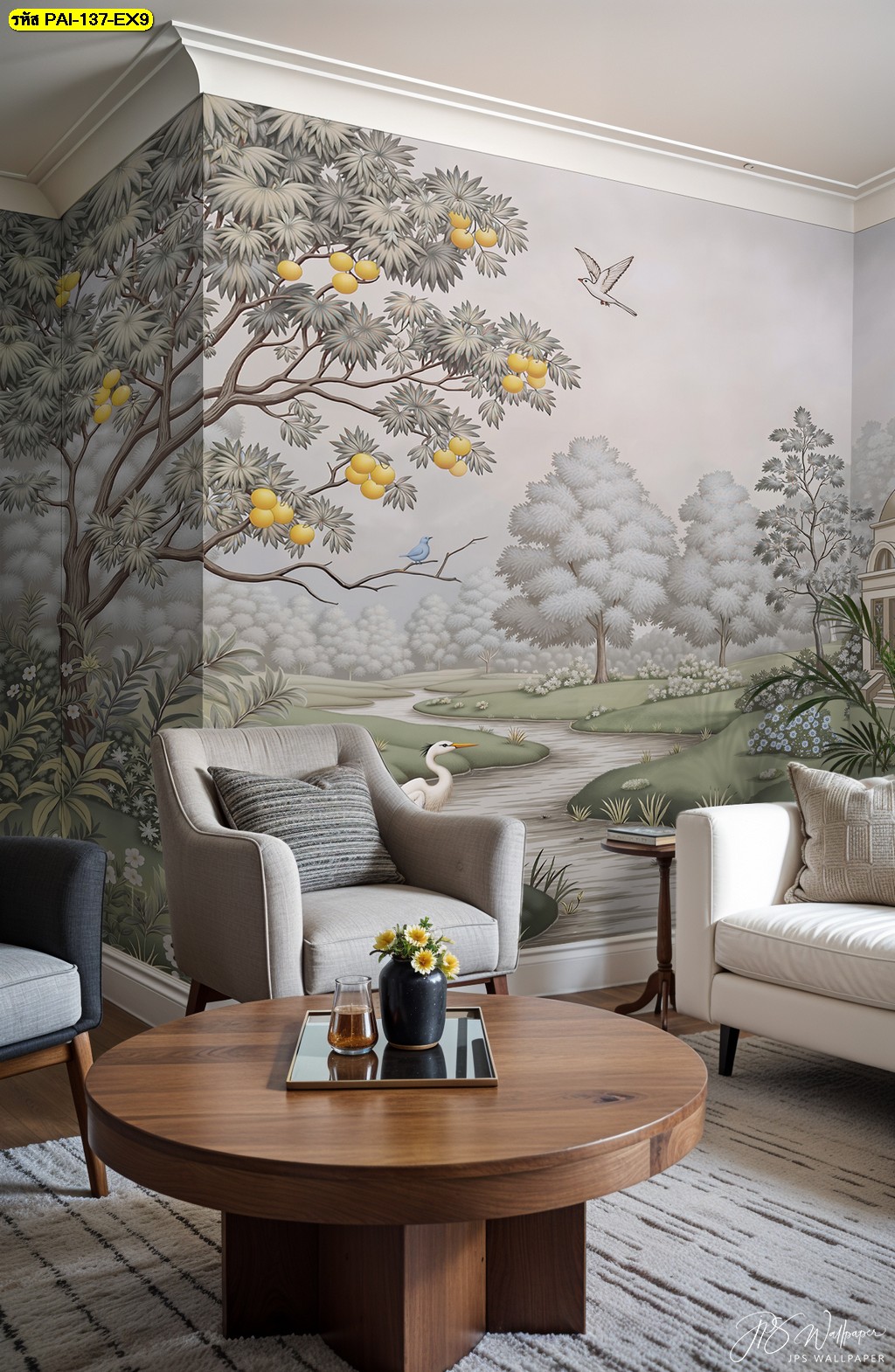 วอลเปเปอร์ติดผนังภาพวิวสวนสีเขียว สร้างความรู้สึกสงบและสบายตาในทุกมุมห้อง