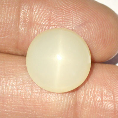 มูนสโตนตาแมว หรือ มุกดาหารตาเเมว (Cat's eye Moonstone) 11.06 กะรัต รูปร่างดี เนื้อเนียน มีตาเเมวบางๆ
