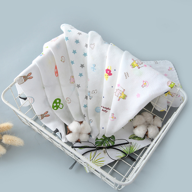 MUISUNGSHOP ผ้าเช็ดหน้าเด็ก ผ้าฝ้าย100% ผ้าเช็ดเอนกประสงค์ ไม่ระคายเคืองผิว