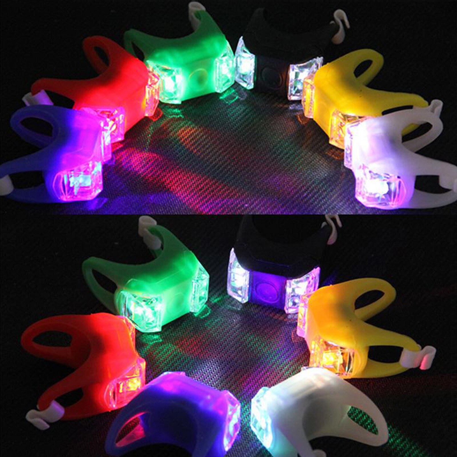MUISUNGSHOP ไฟติดจักรยาน LED แบบซิลิโคน ไฟกลางคืน