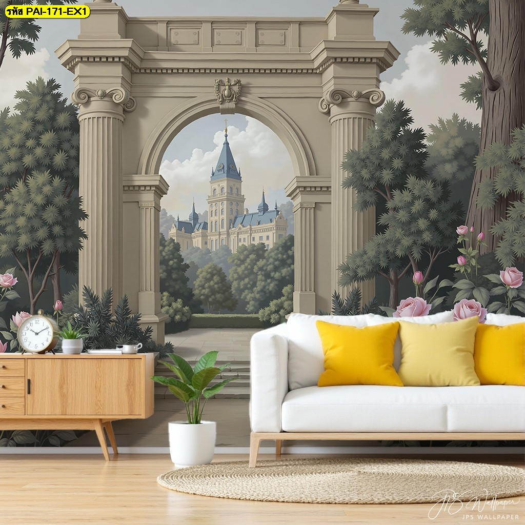 วอลเปเปอร์พิมพ์ภาพสวนยุโรป เติมความสดชื่นให้บ้าน