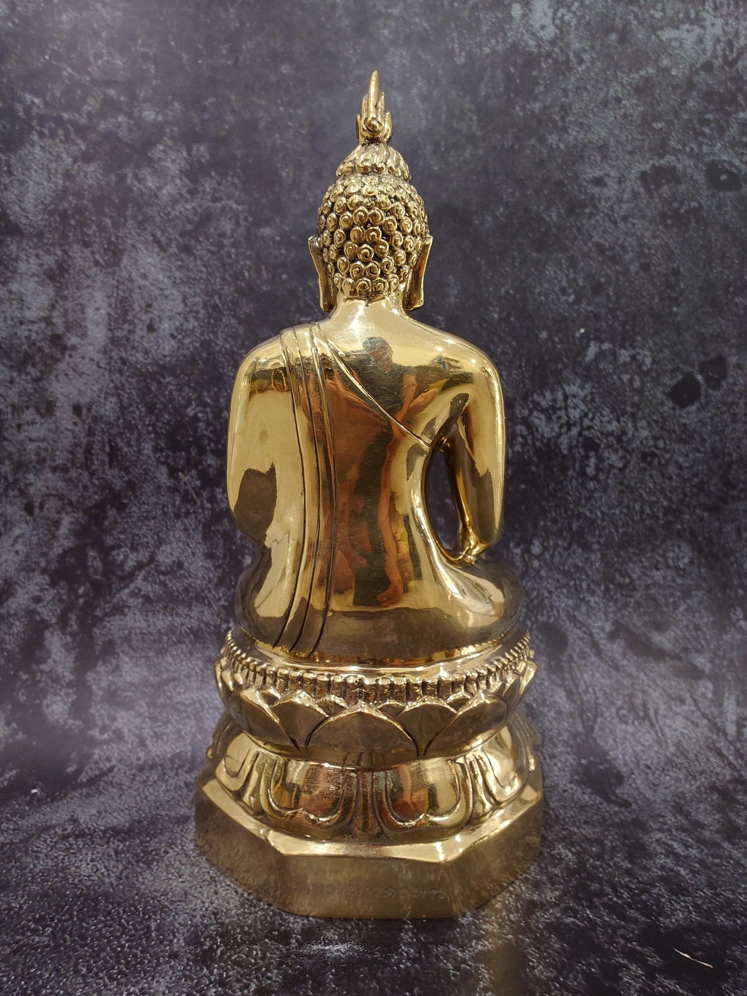 พระไพรีพินาศ ญสส 50 หน้าตัก 5 นิ้ว สูง 11 นิ้ว เนื้อทองเหลืองขัดเงา พระประจำวัด วัดบวรนิเวศ จัดสร้าง ประจำปี 2550 แท้ ออกวัด