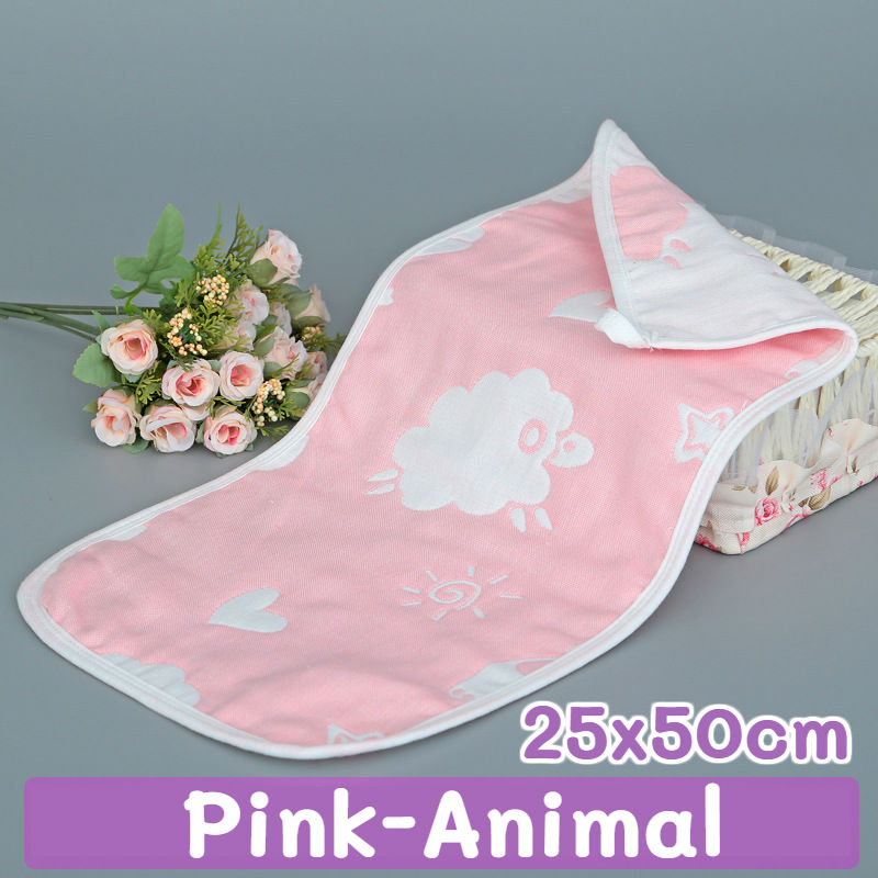 muisungshop ผ้าขนหนูสำหรับเด็กลายน่ารัก ผ้าสาลู ทำจากฝ้าย 100% ทอ 6 ชั้น ขนาด 25*50 ซม