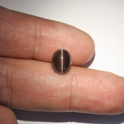 **ขายแล้ว**ซิลลิมาไนท์ตาแมว (Cat's eye Sillimanite) 2.98 กะรัต สีเทา ตาคม