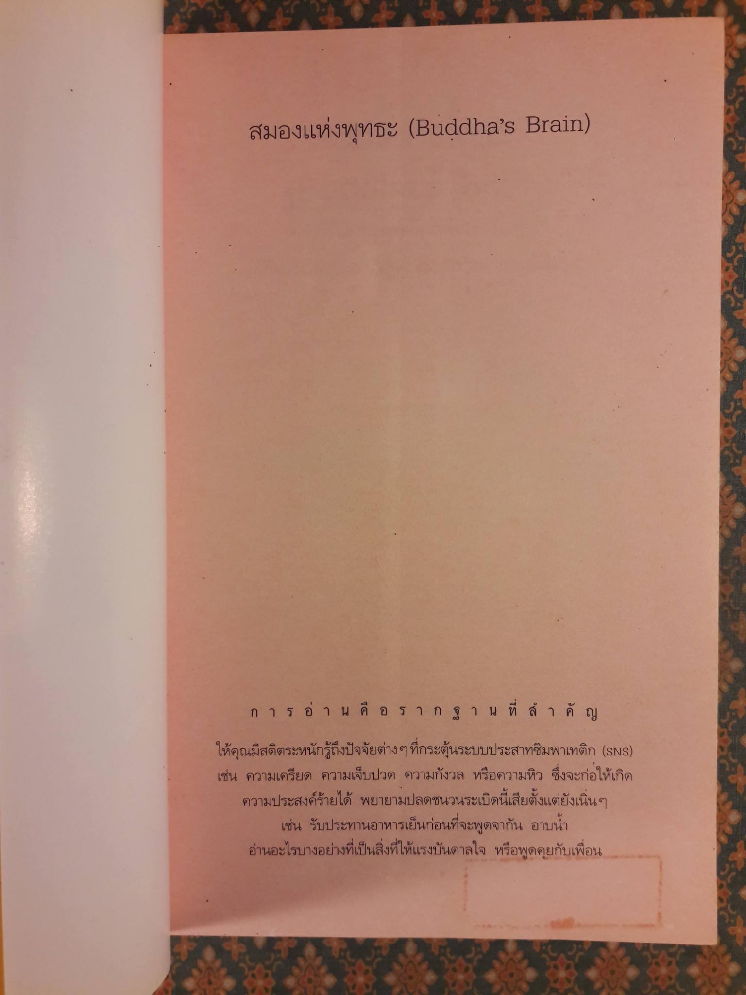 สมองแห่งพุทธะ Buddha's Brain