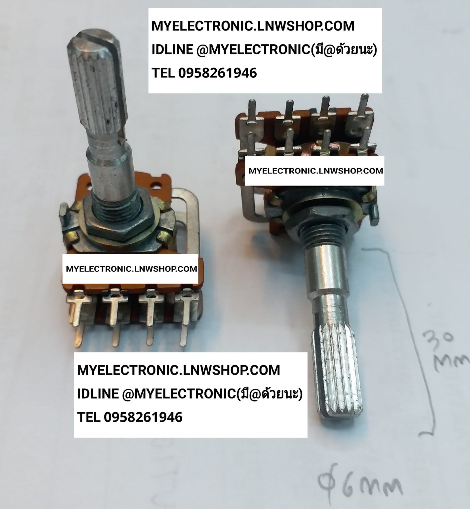 ขาย โวลุ่ม100KB2ชั้นแกนยาว 8ขา วอลลุ่ม VOLUME VARIABLB RESISTOR โวลุ่ม100K B 2ชั้น แกนยาว 8ขา โวลุ่ม2ชั้นแกนยาว 8ขา โวลุ่มแกนยาว 8ขา ราคา ตัวละ . . . . หน่วย บาท