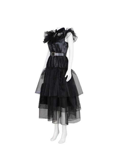 7C327 ชุดเด็ก ชุดเว้นท์เดย์ ชุดราตรี อาดัมส์แฟมิลี่ Wednesday The Addams Family Halloween Costume