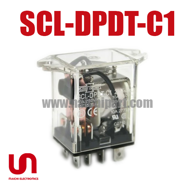 SCL-DPDT-C1 24VAC 220VAC 240VAC รีเลย์ 10A 8 ขา SONGCHUAN